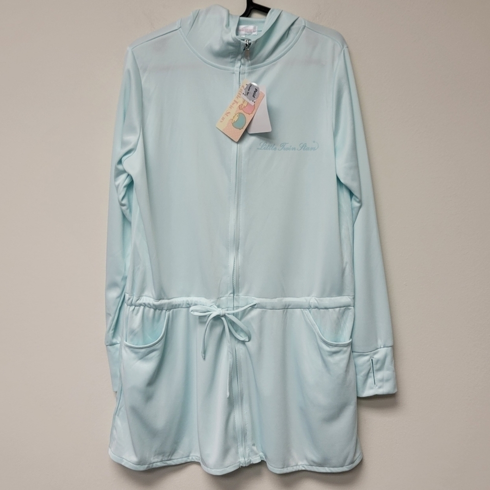 Sanrio Little Twin Stars Kiki Hooded Narikiri Rashguard Jacket Blue L
